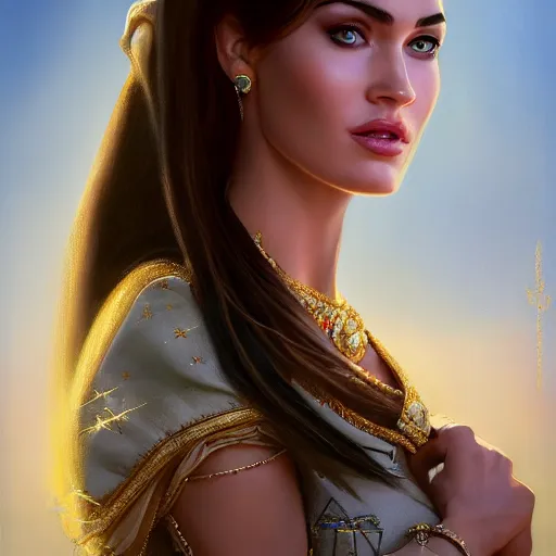 Image similar to a portrait of an arabian princess in a disney movie, megan fox, oil painting, pale colors, high detail, 8 k, wide angle, trending on artstation,