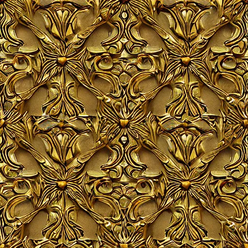 Image similar to ornate trim sheet unreal texture of golden wall