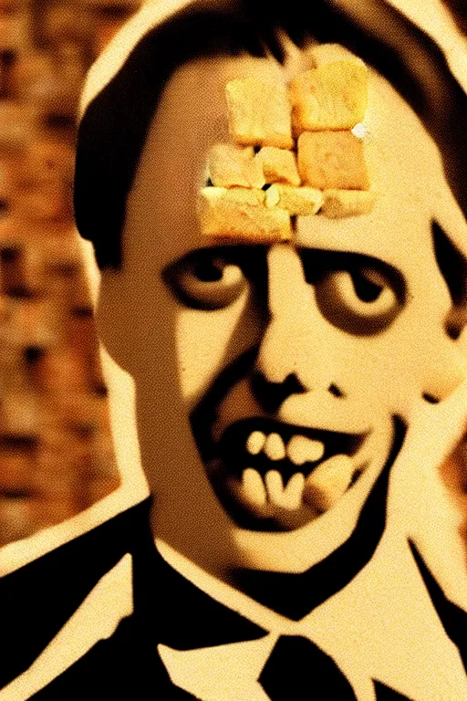 Image similar to film still of steve buscemi made out of bread in reservoir dogs, 4 k