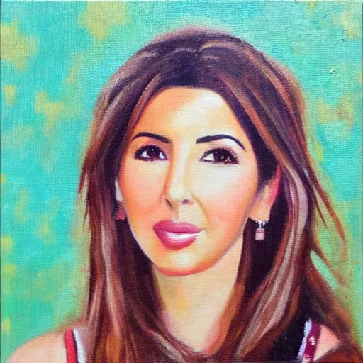 Image similar to nancy ajram, oil painting