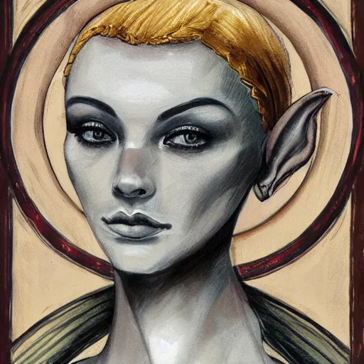 Prompt: portrait of pretty high elf, portraits art, golden ratio