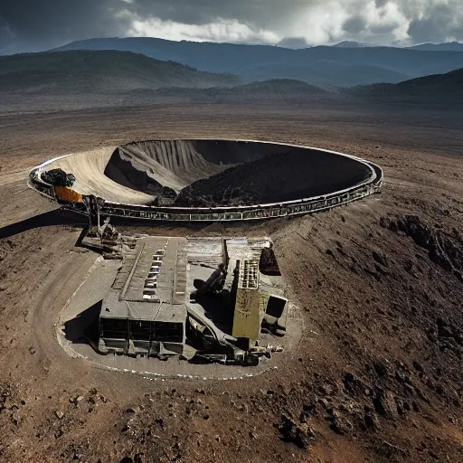 Prompt: a pulitzer prize winning photograph of a massive terraforming machine used to move mountains