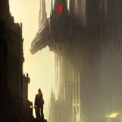 Prompt: star wars concept art by greg rutkowski, an ecomenopolis of palatial, elegant, neo - gothic architecture, dark, reddish cinematic lighting, haunting atmosphere, artstation hq.