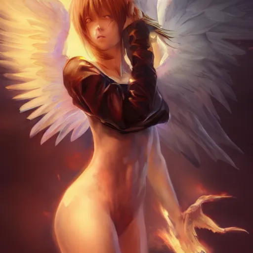 Prompt: an oil painting of a beautiful anime girl with demonic wings, by artgerm, wlop and greg rutkowski, hd, hdr, ue 5, ue 6, unreal engine 5, cinematic 4 k wallpaper, 8 k, ultra detailed, high resolution, artstation, award winning