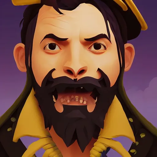 Image similar to painting jack the pirate on sea of thieves game avatar hero smooth face median photoshop filter cutout vector behance hd by jesper ejsing, by rhads, makoto shinkai and lois van baarle, ilya kuvshinov, rossdraws, illustration, art by ilya kuvshinov and gustav klimt