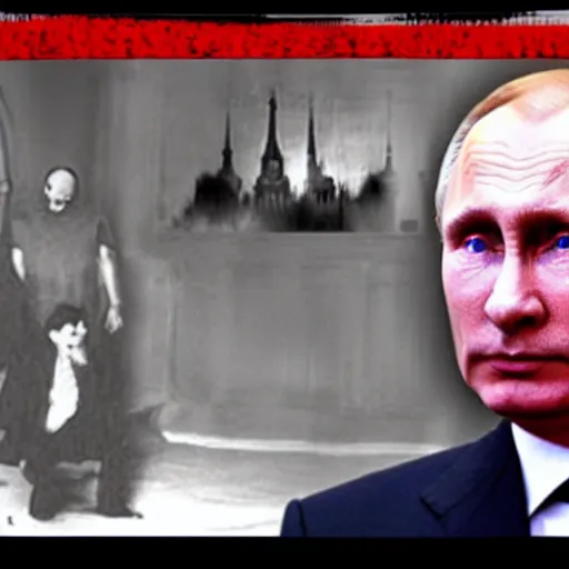 Image similar to Vladimir Putin in backrooms, creepypasta, horror