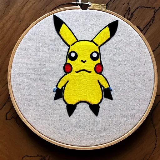 Image similar to an embroidery Pikachu