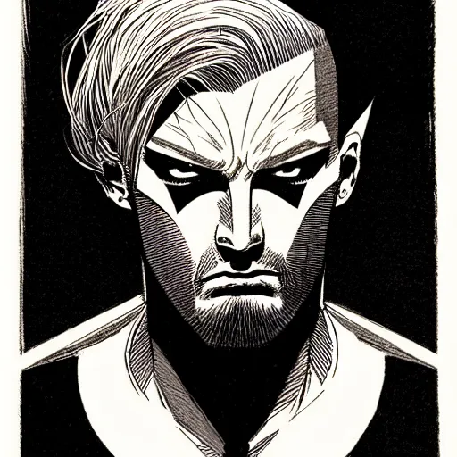 Image similar to medium portrait top light, by jason latour, inspired by marvel comics, etching, fine, sharp high detail,