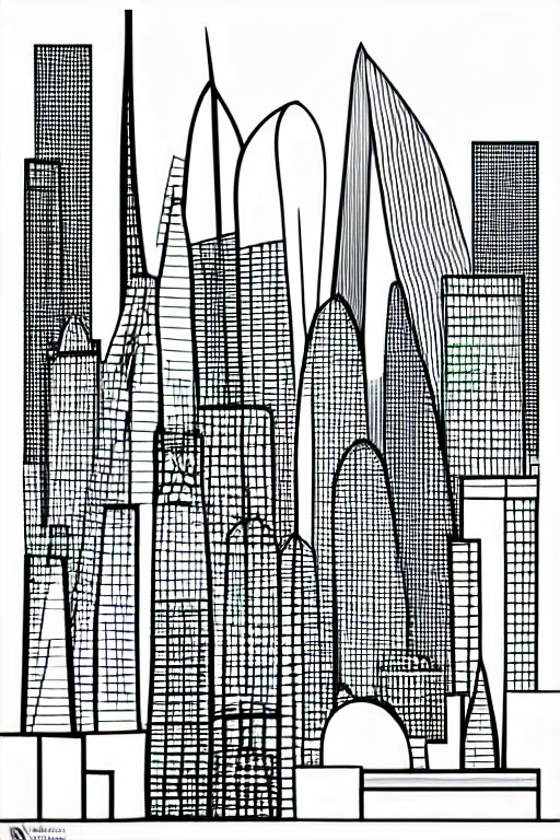 Image similar to minimalist line art of london cityscape