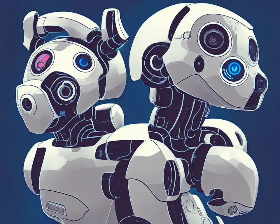 Image similar to a ( ( ( ( ( ( ( cute robot puppy cyborg ) ) ) ) ) ) ) illustration by aaron miller!!!!!!!!!!!!!!!