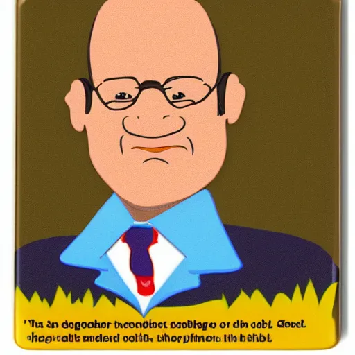 Image similar to fridge magnet of george costanza, cartoon