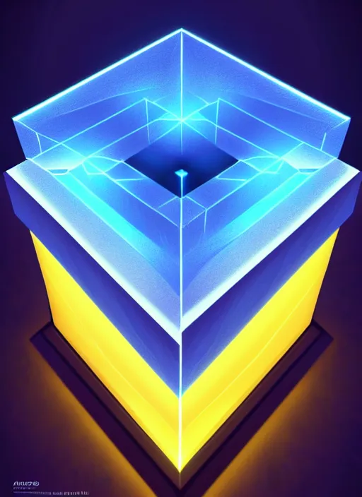 Image similar to symmetry!! product render abstract mysterious cube floating, glowing lights!! intricate elegant, highly detailed, digital painting, artstation, concept art, smooth, sharp focus, illustration, art by artgerm