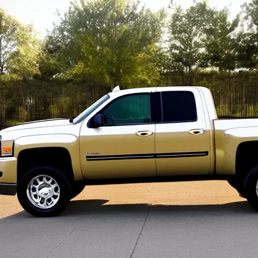Image similar to goldplated 2006 small white chevy silverado