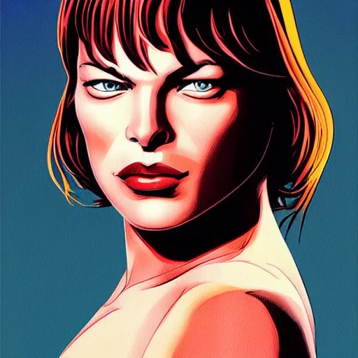 Image similar to “ milla jovovich retro minimalist portrait by jean giraud, moebius starwatcher comic, 8 k ”