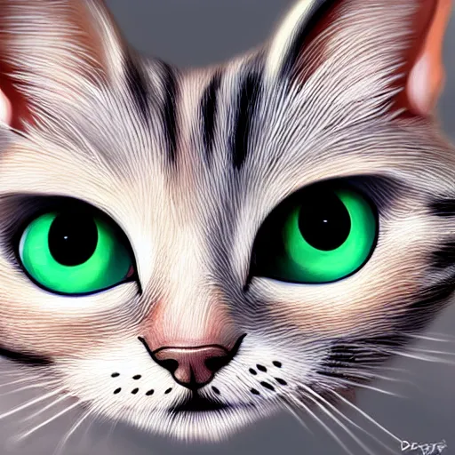 Prompt: cat dilated pupils, adorable, cartoon, detailed, smooth, sharp focus, digital art