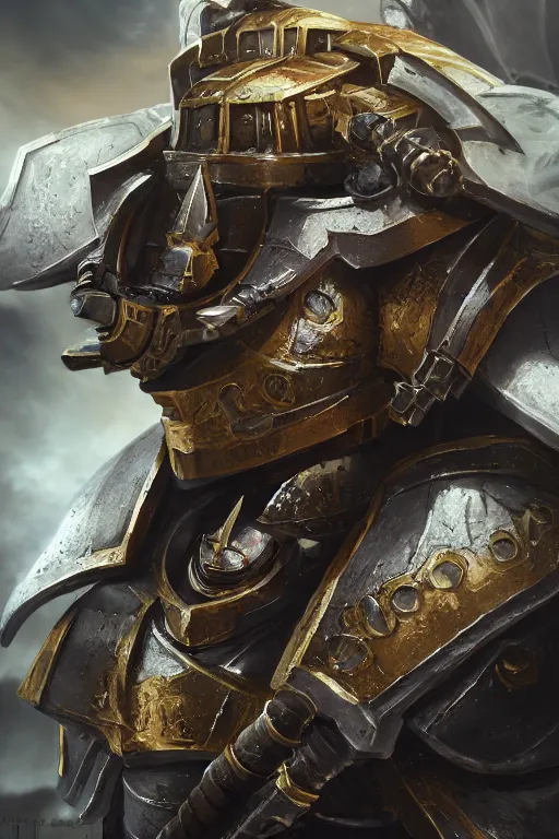 Image similar to armor portrait heros warhammer 4 0 k horus heresy fanart - the primarchs emperor by johannes helgeson animated with vfx concept artist & illustrator global illumination ray tracing hdr fanart arstation zbrush central hardmesh 8 k octane renderer comics stylized