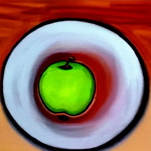 Image similar to a low quality image of an apple on the table, 2003 pc game, rtx off, award losing image, jank, jagged edges, less than stellar visuals, poor quality colors, ugly, deleted off artstation