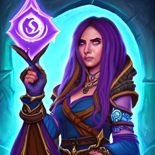 Image similar to Portrait of a sorceress, Hearthstone official trending art, exagerated accurate details