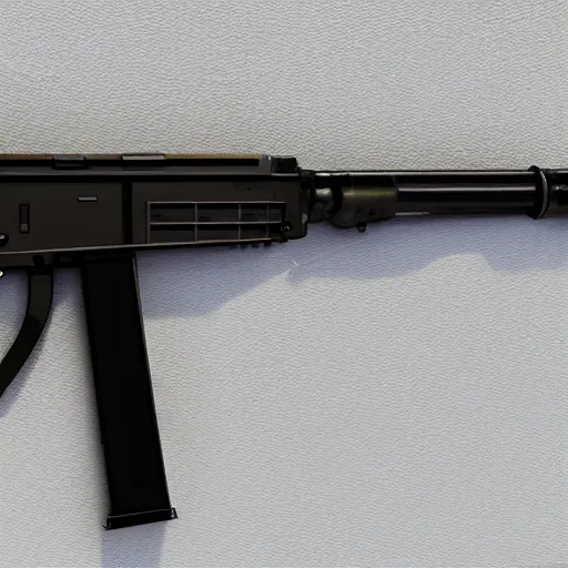 Image similar to Octane render of an AK-47 against a white background, 4k, ultra HD