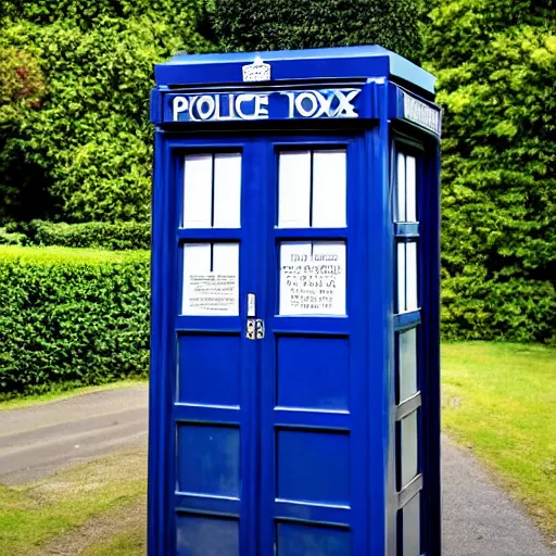 Prompt: a photo of Matt Smith in the shape of a police box