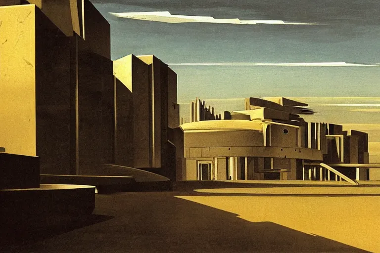 Image similar to cyborgs wander cybernetic architecture alien scifi landscape concept art by giorgio de chirico