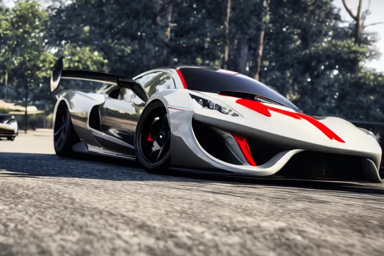 Image similar to photo wallpaper sport car gran turismo 7 forza horizon need for speed fast and furious 5 unreal engine supercar hypercar game concept car octane render, 4 khd 2 0 2 2 3 d cgi rtx style chrome reflexion global illumination ray tracing hdr arstation pixar and disney unreal