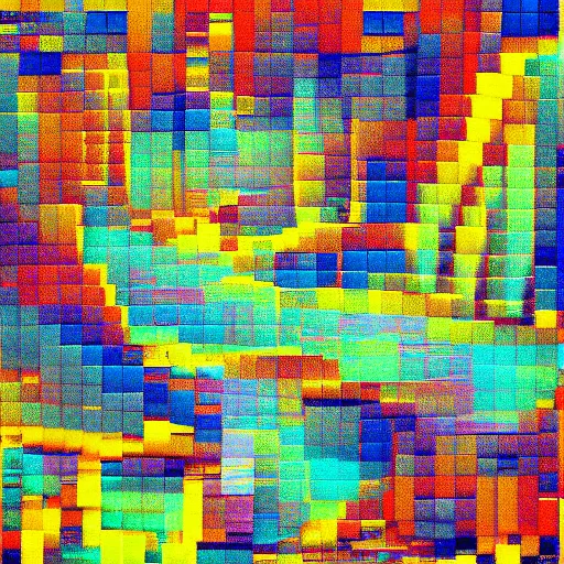 Image similar to abstract pixel sorted glitch art in a painterly style