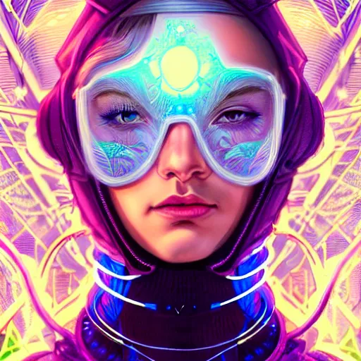 Image similar to high quality, high detailed portrait of a snow queen cyberpunk character in a futuristic world, tristan eaton, victo ngai, artgerm, rhads, ross draws, hyperrealism, intricate detailed, cables, wires, connectors, led. alphonse mucha, pastel colors, vintage, artstation, vector. 8 k