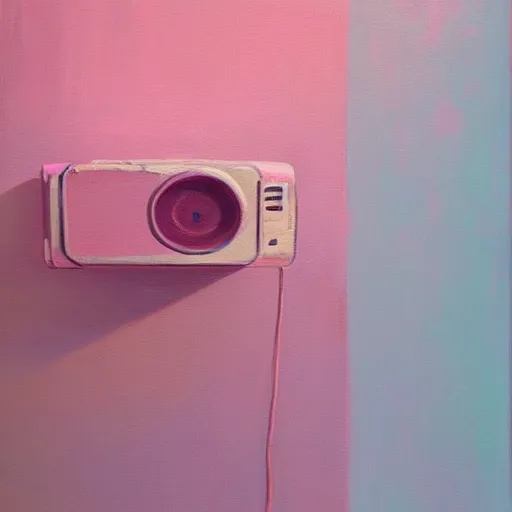 Prompt: chill pink old phone aesthetic, oil painting, pale colors, high detail, 8 k, wide angle, trending on artstation,