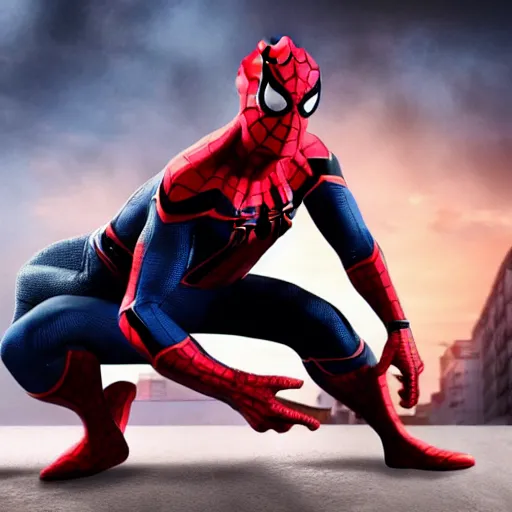 Image similar to Spider-Man and Ghost-Spider ready pose, Marvel Cinematic Universe, live action