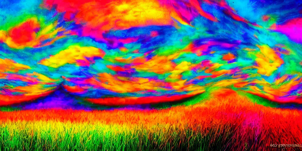 Image similar to fields of ecstasy, psychedelic, artistic, vibrent, colourful, creative