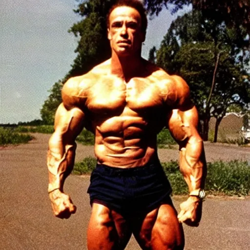 Image similar to skinny arnold schwarzenegger