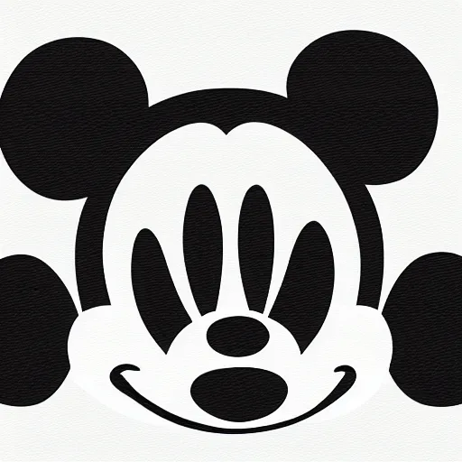 mickey mouse black and white vector