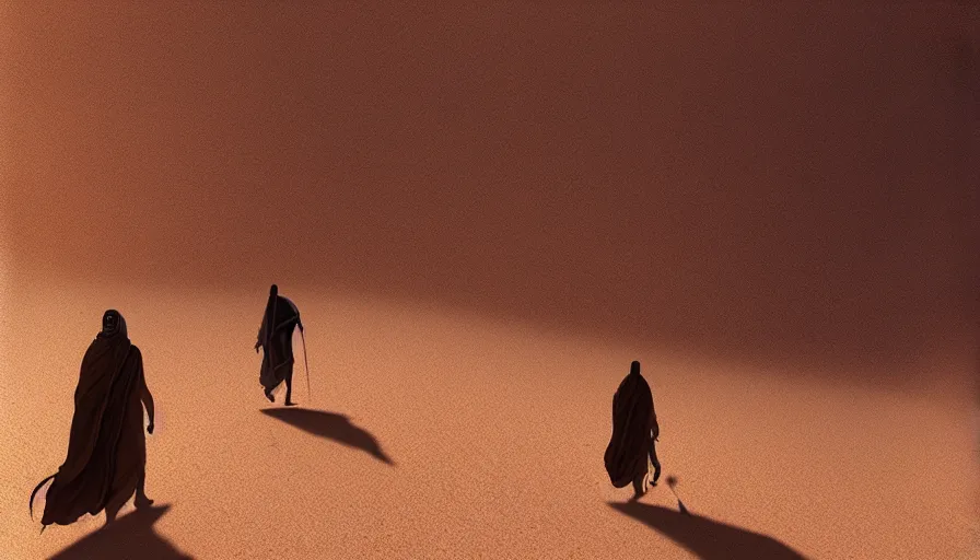 Image similar to desert people walk through the desert,, dunes, fine details, digital art,, cinematic light, photorealistic, by greg rutkowski, by stephan koldi, 4 k,
