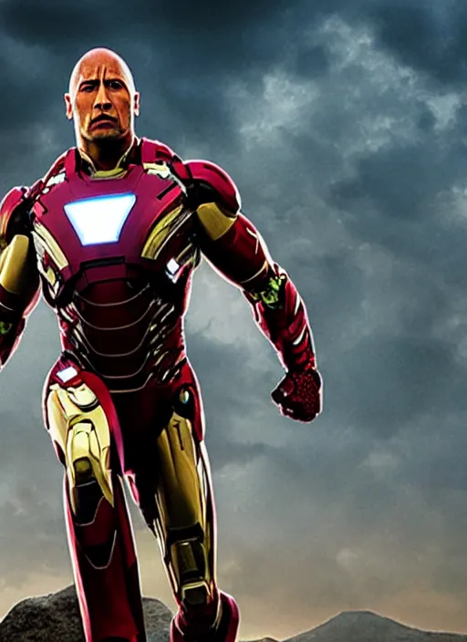 Prompt: Dwayne Johnson as ironman