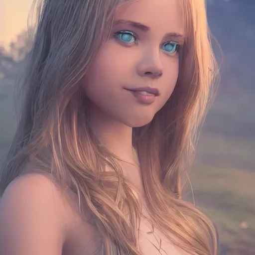 Image similar to a very beautiful girl, full body, long wavy blond hair, sky blue eyes, full round face, short smile, cute top, short jeans, summer lake setting, cinematic lightning, medium shot, mid-shot, highly detailed, trending on Artstation, Unreal Engine 4k, cinematic wallpaper by Stanley Artgerm Lau, WLOP, Rossdraws, James Jean, Andrei Riabovitchev, Marc Simonetti, and Sakimichan