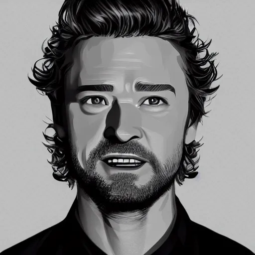 Image similar to justin timberlake as they live, portrait, artstation