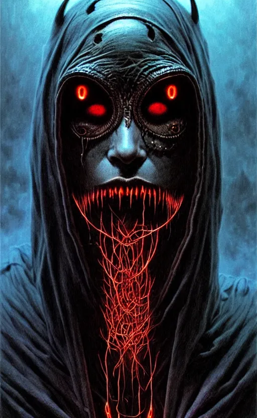 Image similar to a striking full body portrait of a pitch black masked eldritch shaman with jagged black horns by moebius and beksinski and artgerm, detailed artwork, realism, 4 k resolution, detailed, high quality, sharp focus, hq artwork, insane detail, volumetric lighting, character concept art, fine details, tarot card, clear subject