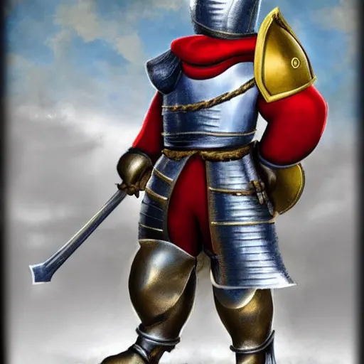 Image similar to mario in medieval knight armor