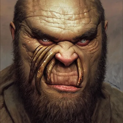 Image similar to kool savas, kool savas is bald caveman, kool savas awe face, toothless macabre face, by donato giancola and greg rutkowski and wayne barlow and zdzisław beksinski, realistic face, digital art