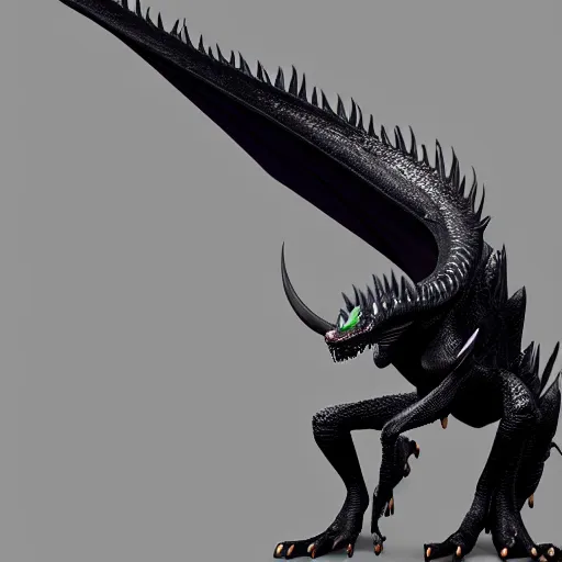 Prompt: black dragon new pixar dreamworks character, highly detailed, extremely high quality, hd, 4 k, 8 k, professional photographer, 4 0 mp, lifelike, top - rated, award winning, cinematic, realistic, detailed lighting, detailed shadows, sharp, no blur, edited, corrected, trending - w 8 3 2