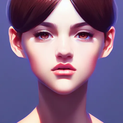 Image similar to a portrait of a beautiful model, art by ilya kuvshinov and wlop and artgerm, digital art, highly detailed, intricate, sharp focus, trending on artstation hq, deviantart, unreal engine 5, 4 k uhd image