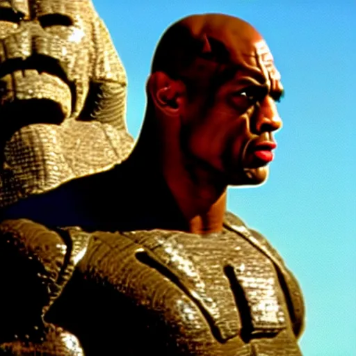 Image similar to the rock as a stone golem, soldier, still from the movie starship troopers