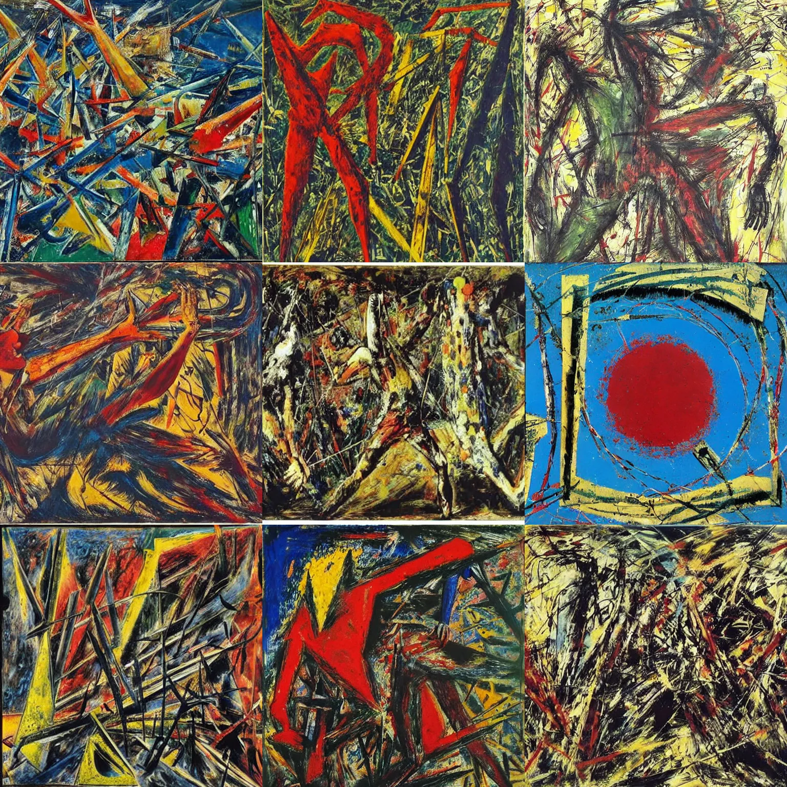 Prompt: artwork by max ernst, jackson pollock,