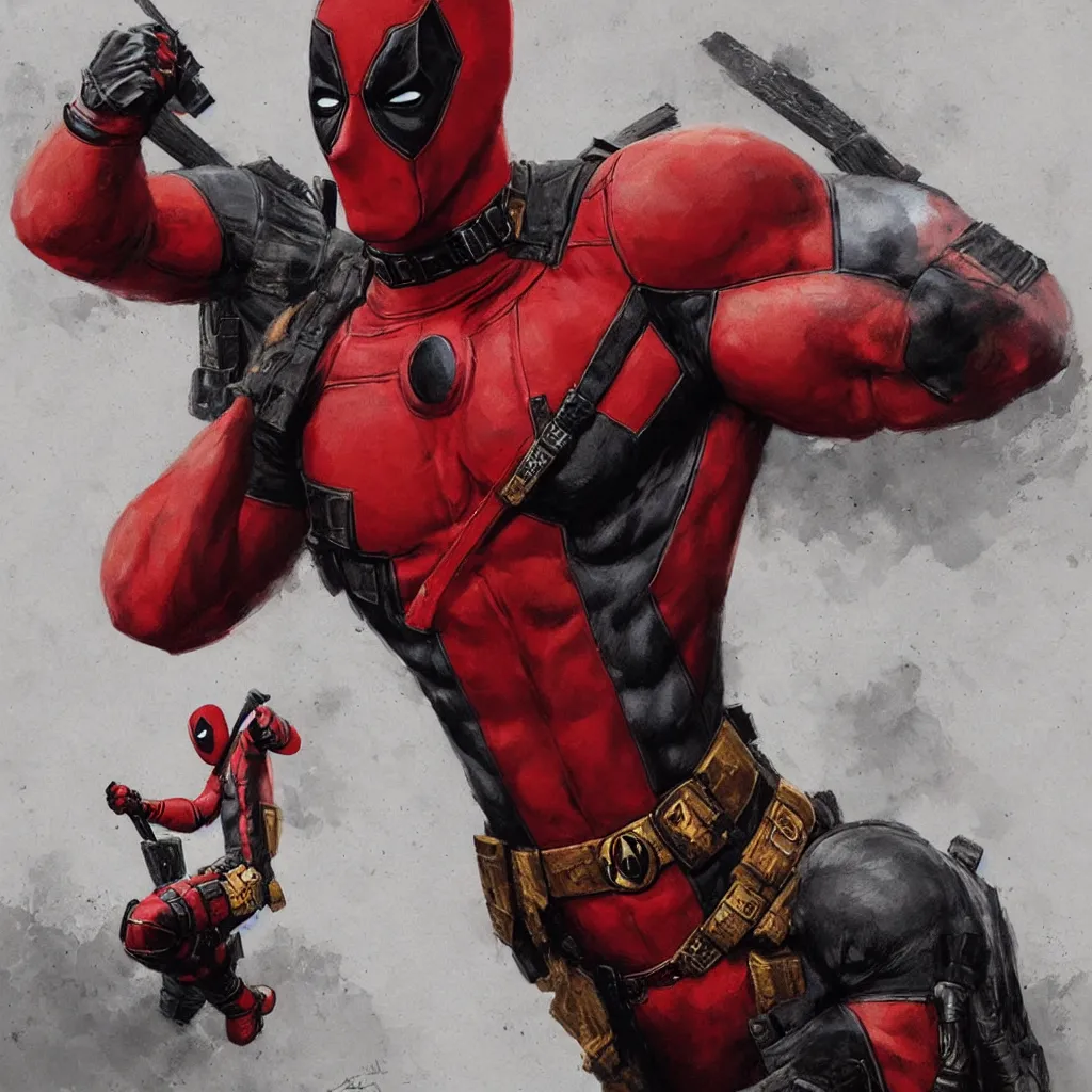 Image similar to a chicken like deadpool, super power, overdetailed art, by greg rutkowski, magic