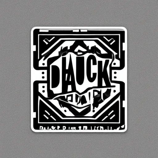 Image similar to black on white graphic design single sticker in style of david rudnick, eric hu, guccimaze, acid, y 2 k, 4 k sharpening,