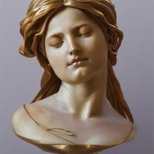 Image similar to beautiful lifelike award winning marble statue bust of hand newell trending on art station artgerm greg rutkowski alphonse mucha museum quality cinematic atmospheric