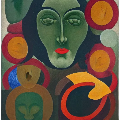 Image similar to floral face portrait by leonetto cappiello and wojciech siudmak and ernst fuchs, anni albers, oil on canvas