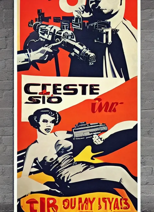 Prompt: retro sci - fi ad poster