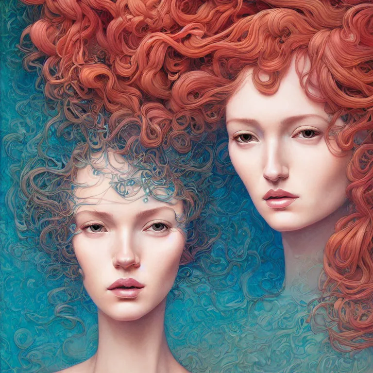 Prompt: woman with coral reef hair portrait soft light painted by james jean and moebius and erik jones, inspired by mary jane ansell, smooth face feature, intricate oil painting, high detail illustration, sharp high detail